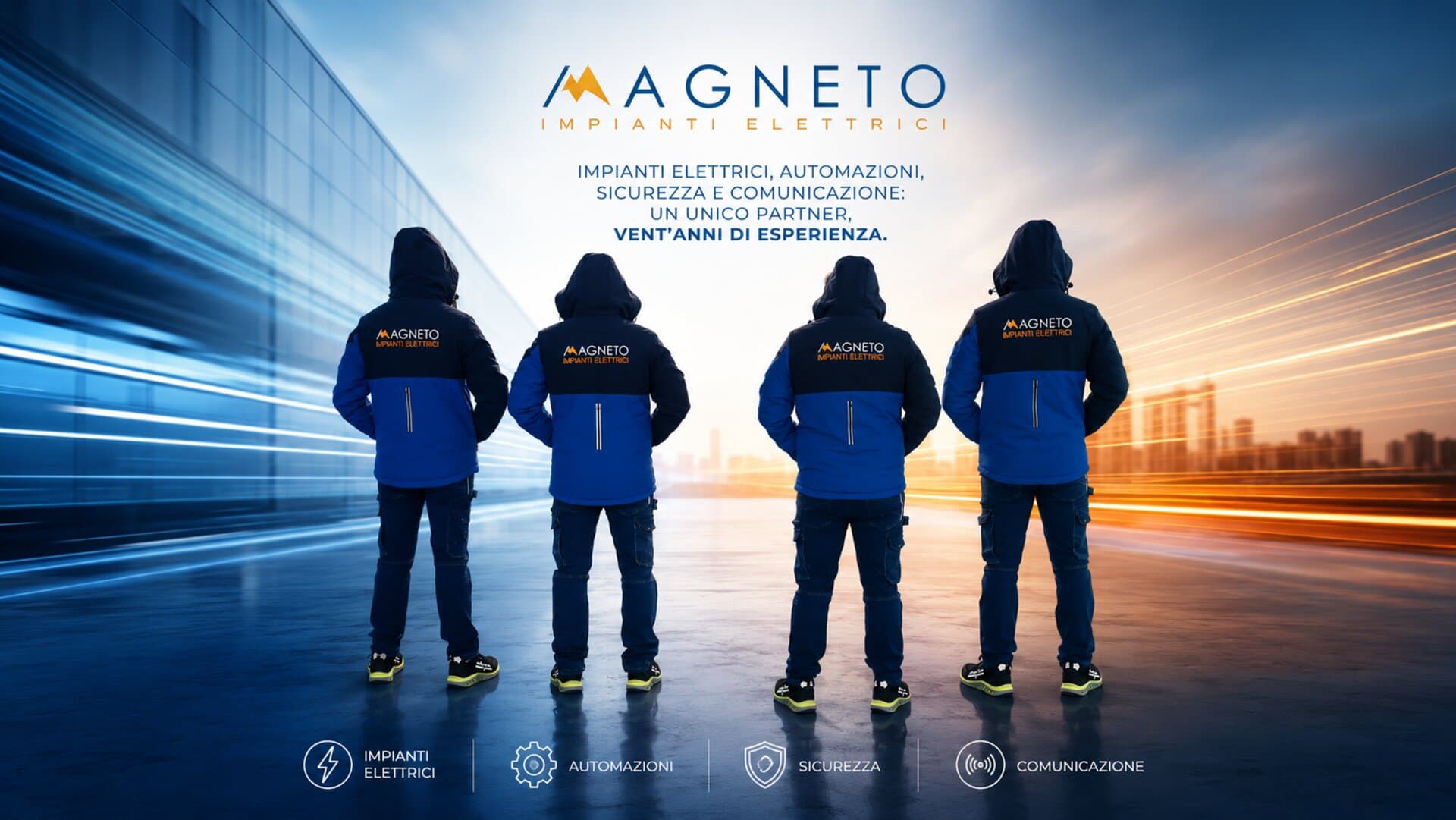 Il team di Magneto Impianti — impianti elettrici, automazioni, sicurezza e comunicazione